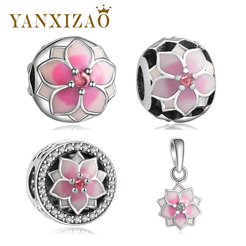 

Yanxizao Fashion silver European CZ Charm Beads Fit Pandora Charm Bracelet Pendant Necklace DIY Jewelry Originals Silver 925 GW