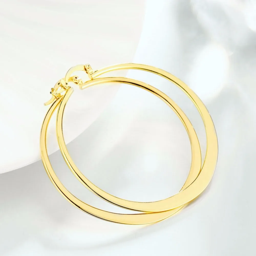 

5.5cm African Big Circle Earrings for Women Silver/Gold Color Ethiopian Flat Round Earrings Arab Jewelry aretes Creole