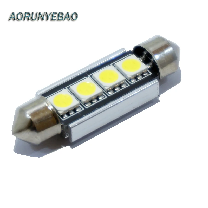 AORUNYEBAO 2 шт. белый Festoon Canbus 31 мм 41 4SMD 5050 светодиодная лампа без ошибок автомобильная