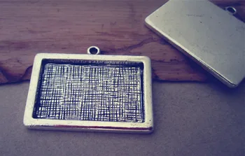 

12pcs /lot 19mmx30mm Antique silver rectangle Pendant Base tray
