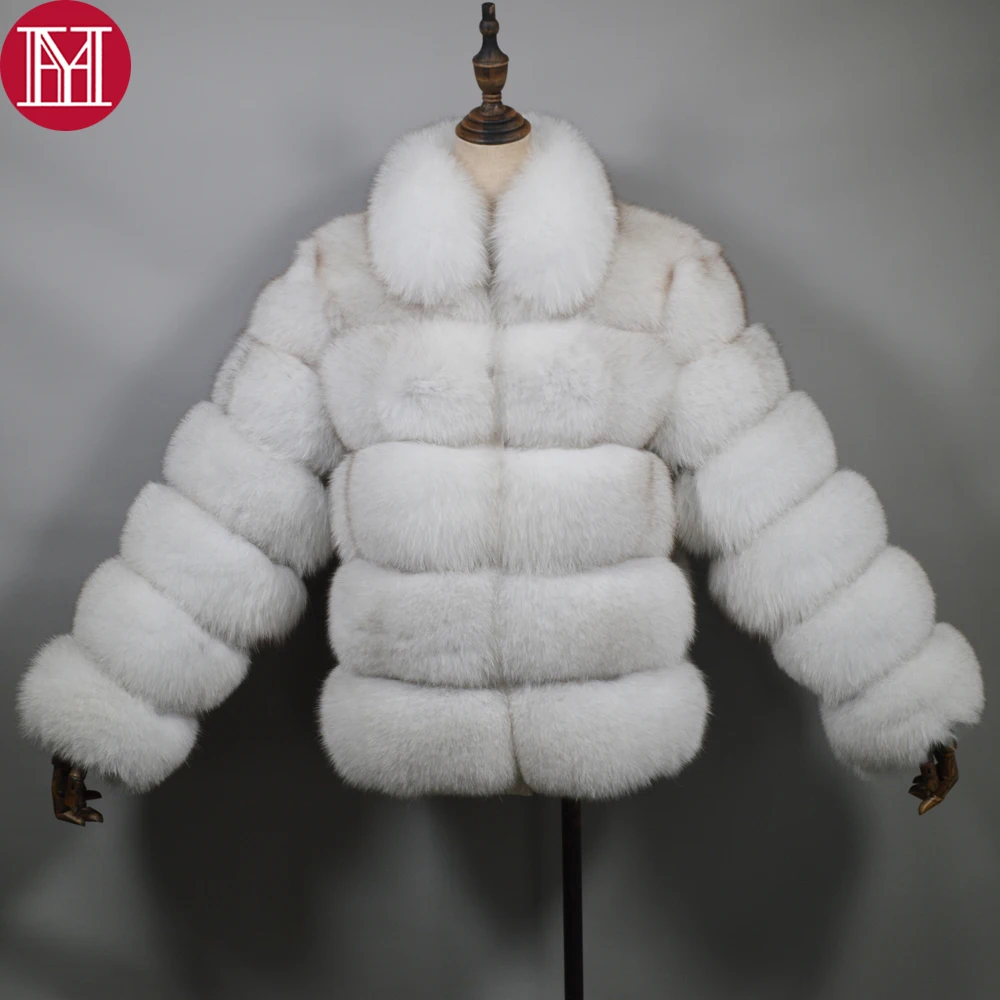 

New Style Women Winter Thick Warm Real Genuine Fox Fur Coat Real Fox Fur Jacket High Quality Big Collar Real Fox Fur Overcoat
