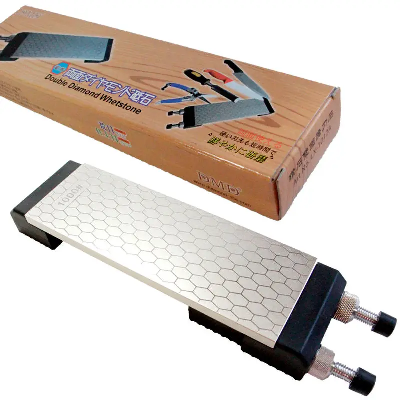 Retail 1set DMD double side diamond whetstone ice skate kitchen knife sharpener plus holder free shipping