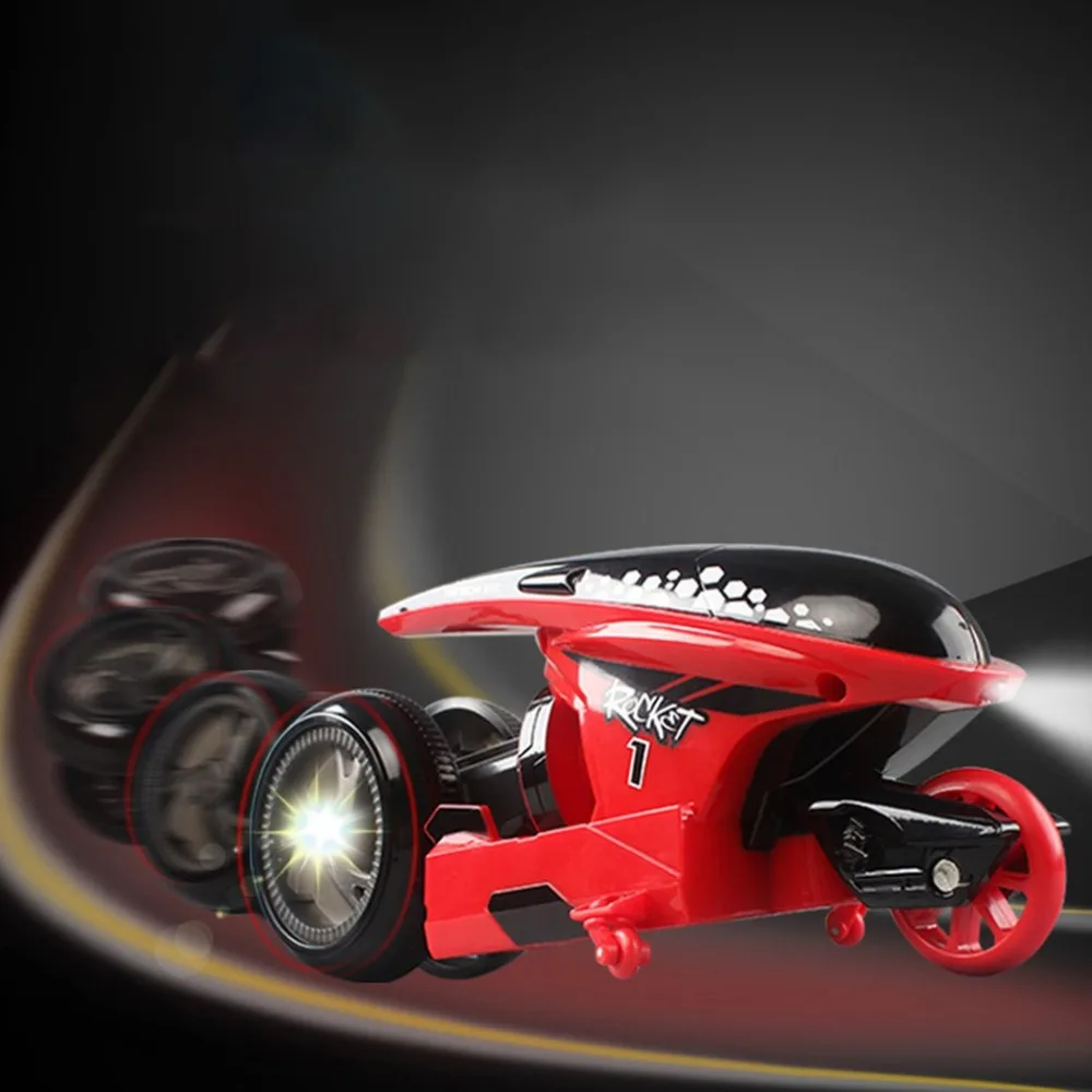

Cool Stunt Remote Control Motorcycle Deformation 2.4G Mini Rc Motorcycle Drift Light Concept Flip Cars LED Lights for kids gift