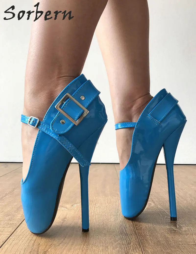 Sorbern-синие балетки mary janes; туфли-лодочки на высоком каблуке; пикантные женские туфли на шпильке с пряжкой; туфли для танцев на шесте; цвет под заказ