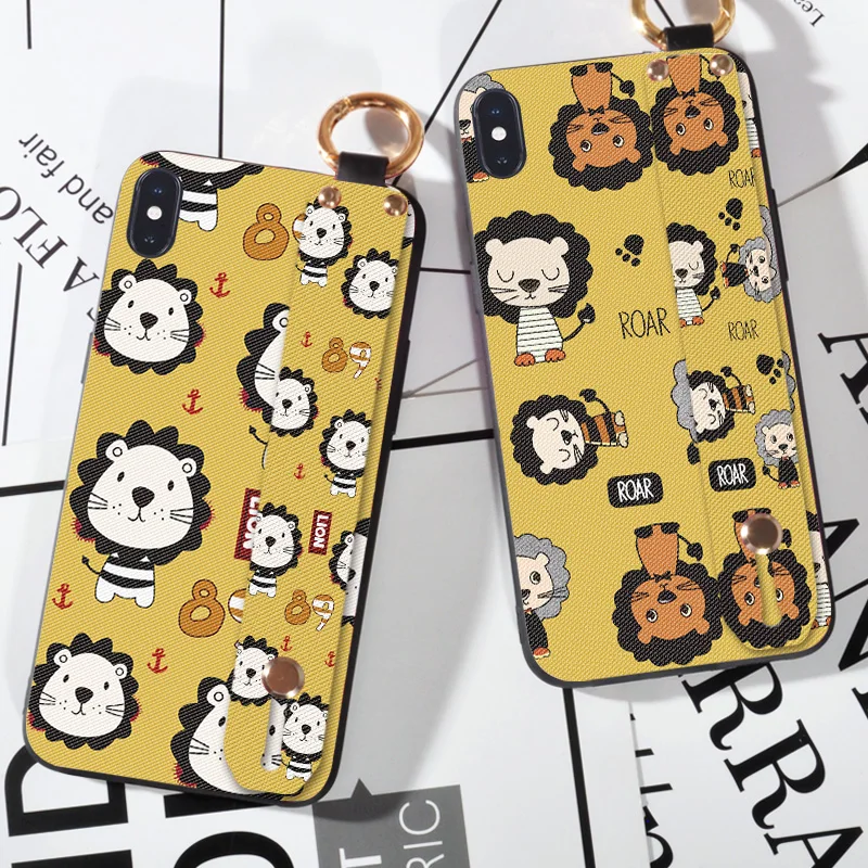 

Cute Lion Strap Case For iPhone 11 Pro XS XR XS MAX Phone Bag TPU Silicone Cases For iPhone X 8 7 Plus 6 6S Plus Capa Fundas