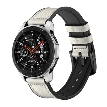 

ASHEI 22mm 20mm Vintage Leather Sweatproof Strap For Samsung Galaxy Watch 46mm 42mm Active 2 Gear S3 S2 Band With Silicone Inner