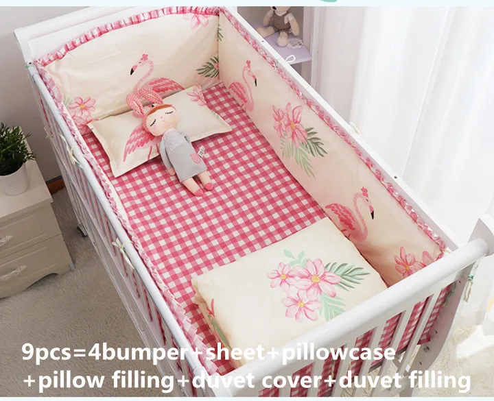 flamingo baby crib bedding