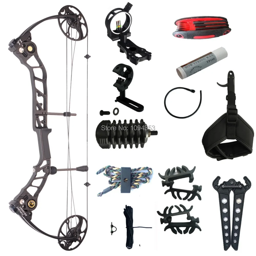 

Black CNC Compound Bow 15-70lb 19"-30" 2 Cam Tunable Right-hand Archery Hunting