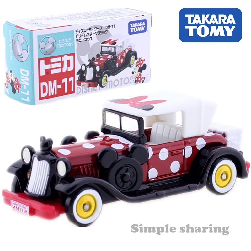 

Takara Tomy Tomica Disney Motors DM11 car toy anime figure Minnie Mouse classic car model kit Diecast hot Kids Toys funny dolls