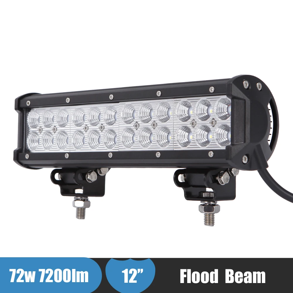 72w led light bar 12 work light for polaris sportsman ranger atv
