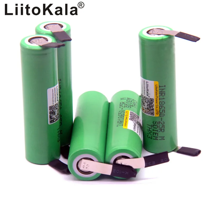 4 p INR1865025R LiitoKala 18650 2500 мАч батарея 3,6 В загрузки 20А выделенная батарея питания+ DIY ni
