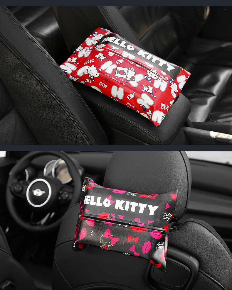Caixas de Tecido Caixa de Tecido Estilo do Carro Acessórios do Carro para Meninas Kitty Gato Bonito Titular 1pc 11 High Quality Automóveis e motos
