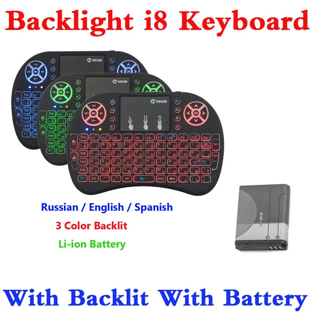 Cheap Mini i8 Keyboard Russian English Hebrew Spanish Version Backlight I8 Keyboard Remote Touchpad Keyboard For Android TV BOX PC