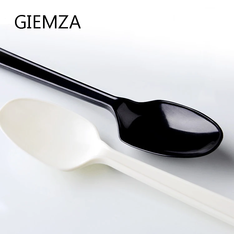 GIEMZA Disposable Tableware Black Knife Dinner Spoons Serving Lengthen Plastic Forks Holder for Party Tableware Set Kids Forks