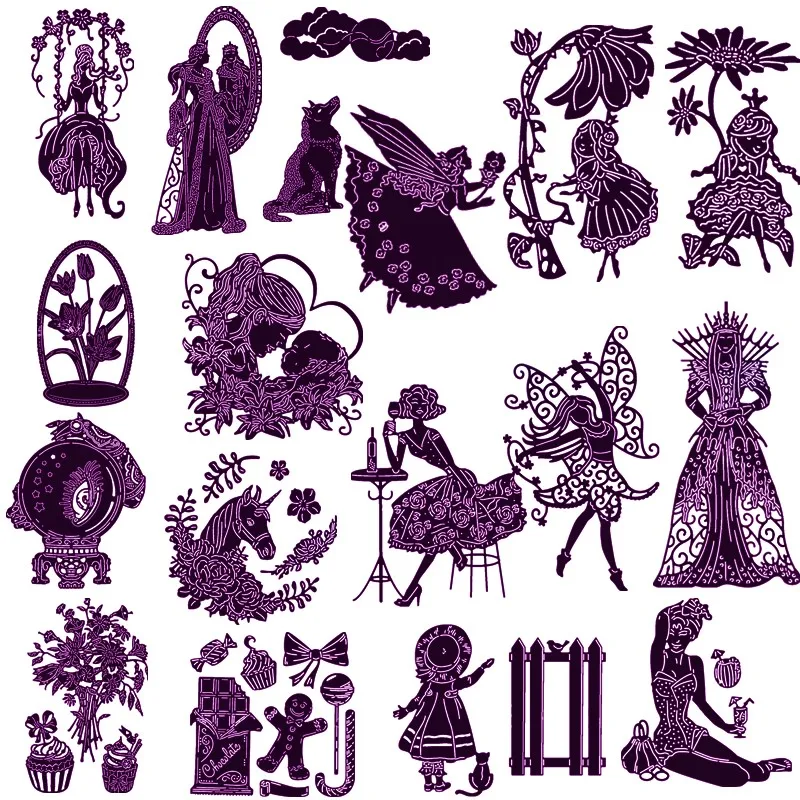 

Queen Elf Elegant Woman Little Girl Unicorn Gingerbread For DIY Scrapbooking Paper Cards Crafts Embossing Decor 2019 New Dies