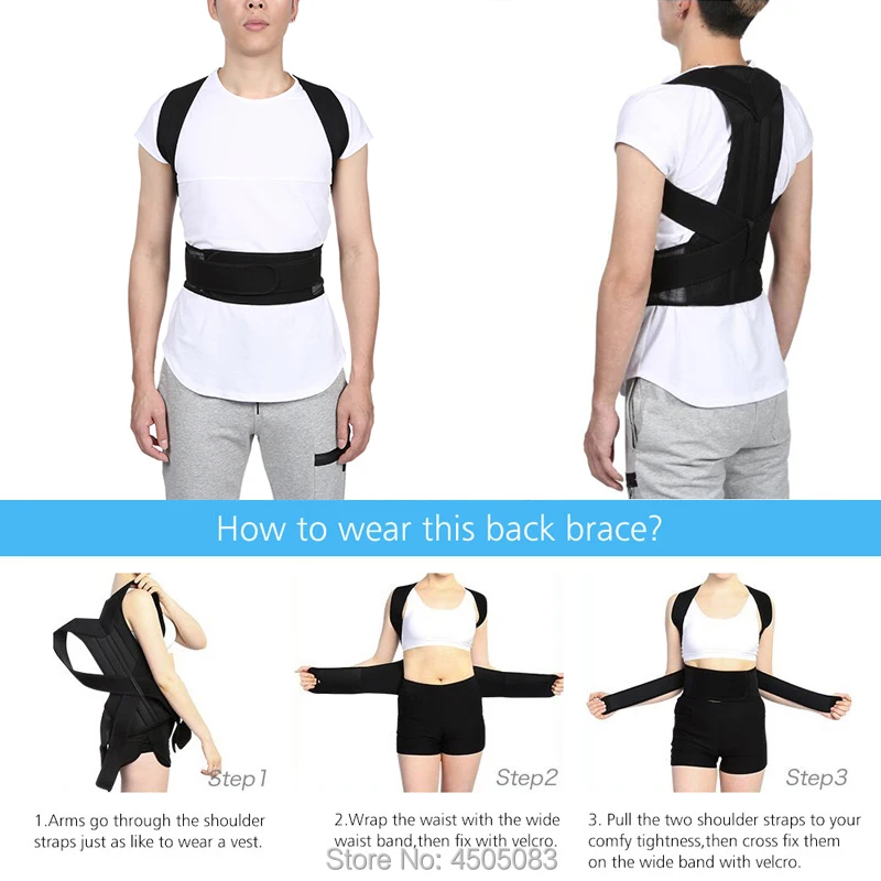 Adjustable Adult Corset Back Posture Corrector Therapy Shoulder Lumbar Brace Spine Support Belt Posture Correction For Men Women