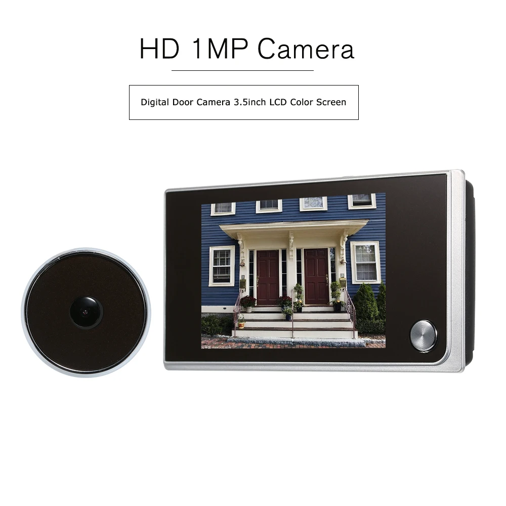 

3.5inch LCD Color Screen Digital Door Camera 120 Degree Peephole Viewer Door Eye Viewer (Batteries are not included)