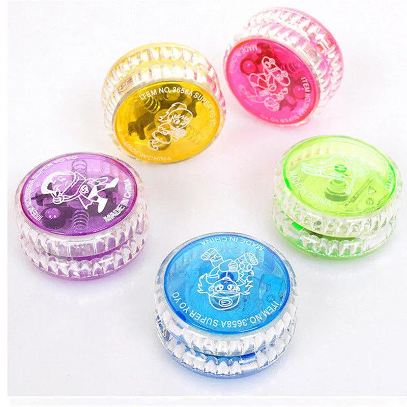 1Pc High Speed YoYo Ball Luminous Flashing Child Clutch Mechanism Yo-Yo Toys for Kid Entertainment ladybug Random color sent