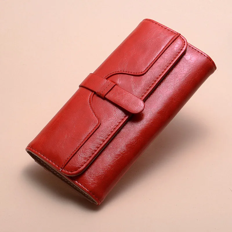 Baellery, красный кошелек, женский кожаный ремень, роскошный дизайн, женские кошельки, сумка для денег, Женский кошелек для монет, держатель для карт, Длинный кошелек - Цвет: Красный