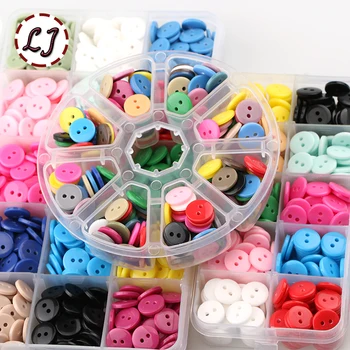 

100pcs/lot Resin Sewing Button Round 2 Holes 11.5mm Dia accessory scrapbooking for child cloth Candy color DIY small button