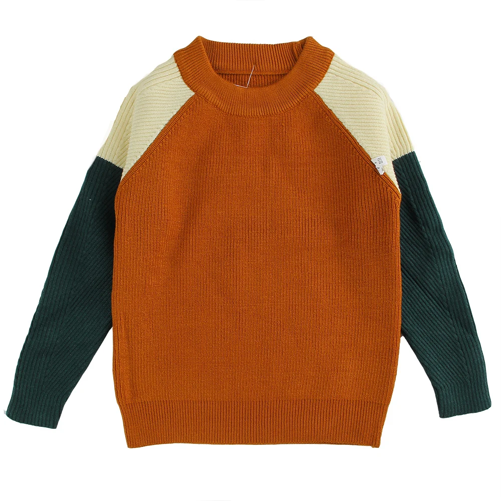 

Children Girls Boys Spring/Autumn Cotton Long Sleeve Kintted Sweaters High Quality 3T-7T Kids Wear Blue/Yellow/Orange Clothing