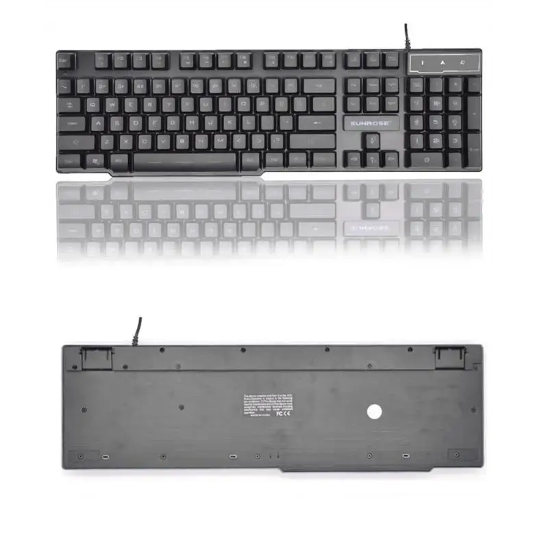 SUNROSE K201 USB Проводная игровая клавиатура 104 клавиш 3 Цвет Подсветка брызг емкостный