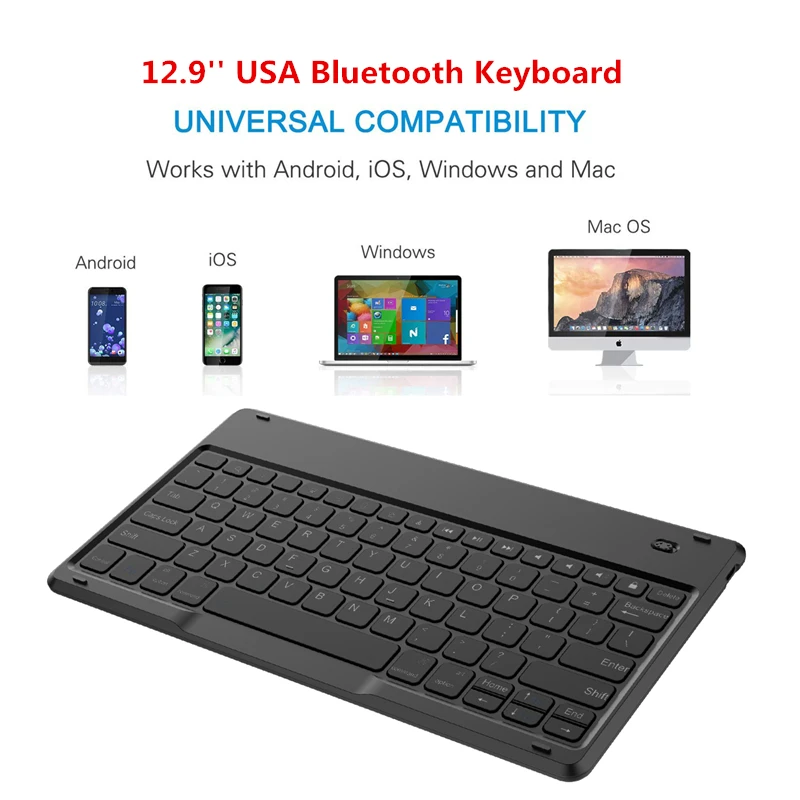 Для iPad Pro 12,9, чехол для планшета с клавиатурой, держатель для карандашей, тканевый кожаный смарт-чехол для iPad Pro 12,9, A1876, A2014, A1895, a1983 - Цвет: 12.9 USA Keyboard