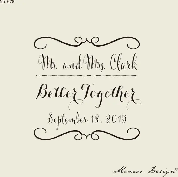 custom wedding stamp custom rubber stamp better together mr and mrs