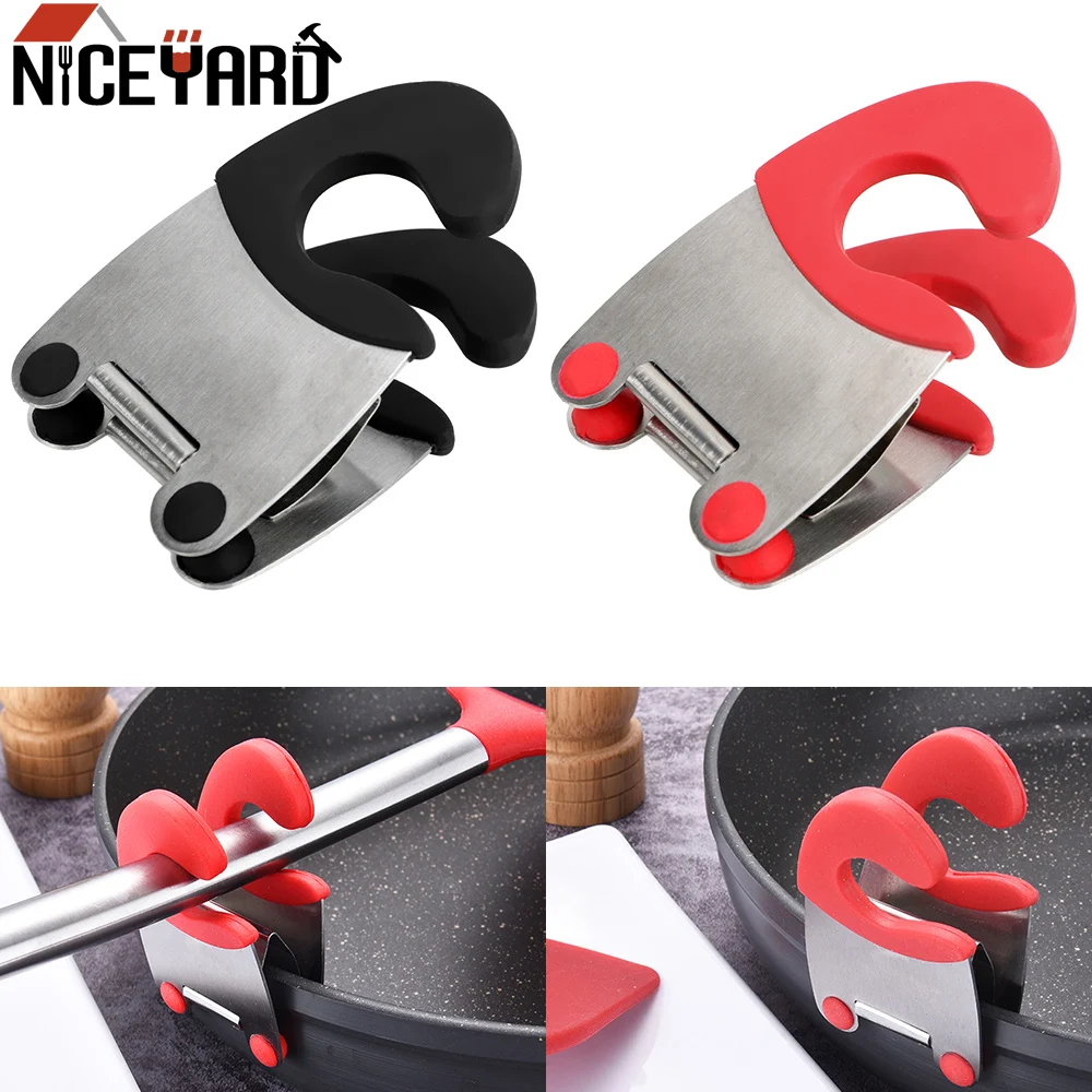 

NICEYARD Spatula Storage Rack Pot Clips Stainless Steel Pot Pan Spoon Holder Tongs Holder Kitchen Tools