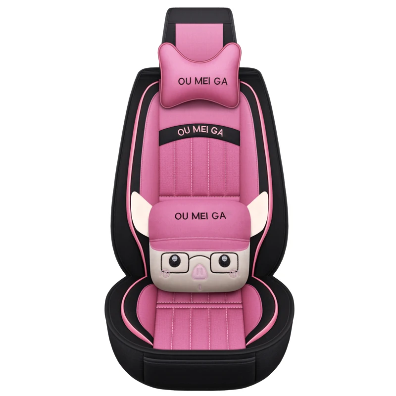 

Flax materialcar seat covers Lady cartoon car seat cushion For auto skoda yeti opel insignia renault Interior Accessories Seat
