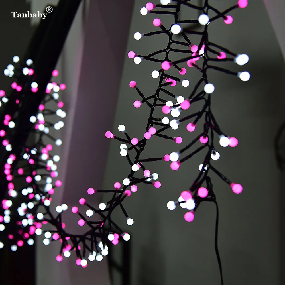 

Tanbaby 3M 400 Milky Ball Firecracker LED String Light Rattan Branch W/ Globe Ball Fairy Light For New Year Christmas Decoration