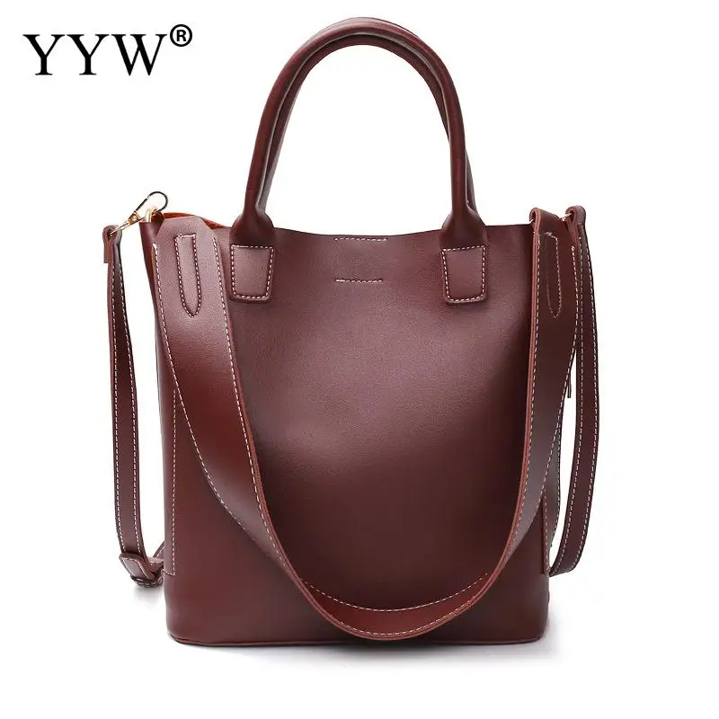 

Women'S Pu Leather Handbag High Quality Top Handle Hand Bag Women Shoulder Bag Luxury Brand Bucket Bag Fashion Women'S Handbags
