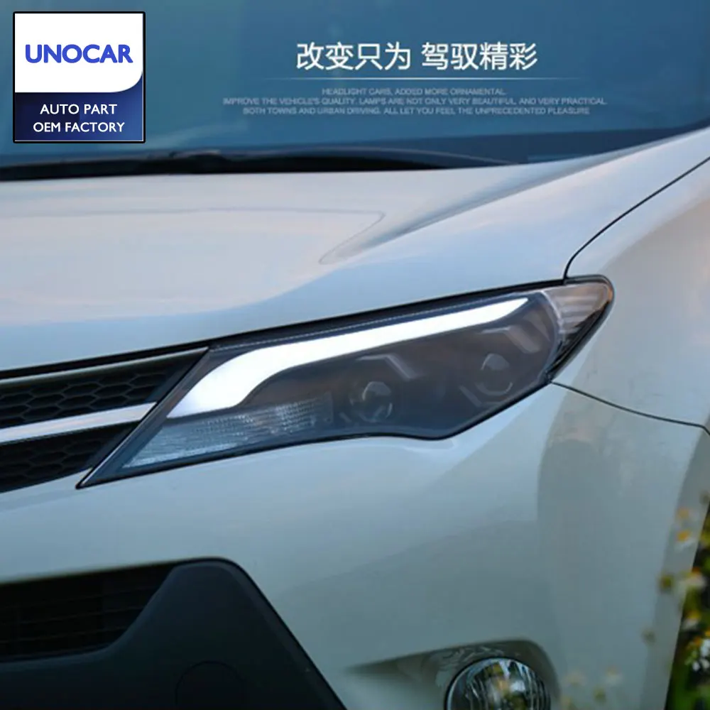 Автомобильный Стайлинг для 2013-2015 Новый RAV4 светодиодный фары RAV 4 DRL Bi Xenon объектив