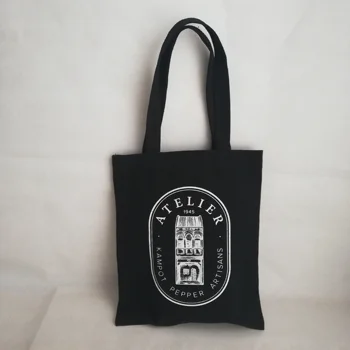 

Wholesales 500pcs/lot 33x26cm Black Cotton Canvas Bags in Shopping Tote Store Bags with Your logo Custom Grocery Daily HandBag