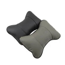 Дышащий автомобиль авто сиденье автомобиля шеи Подушка Отдых Подушка подголовник автомобиля Подушка Кожаная подушка-черный