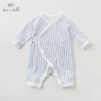 

DBH10814 dave bella summer new born baby boy long sleeve romper infant toddler jumpsuit children boutique romper 1 piece