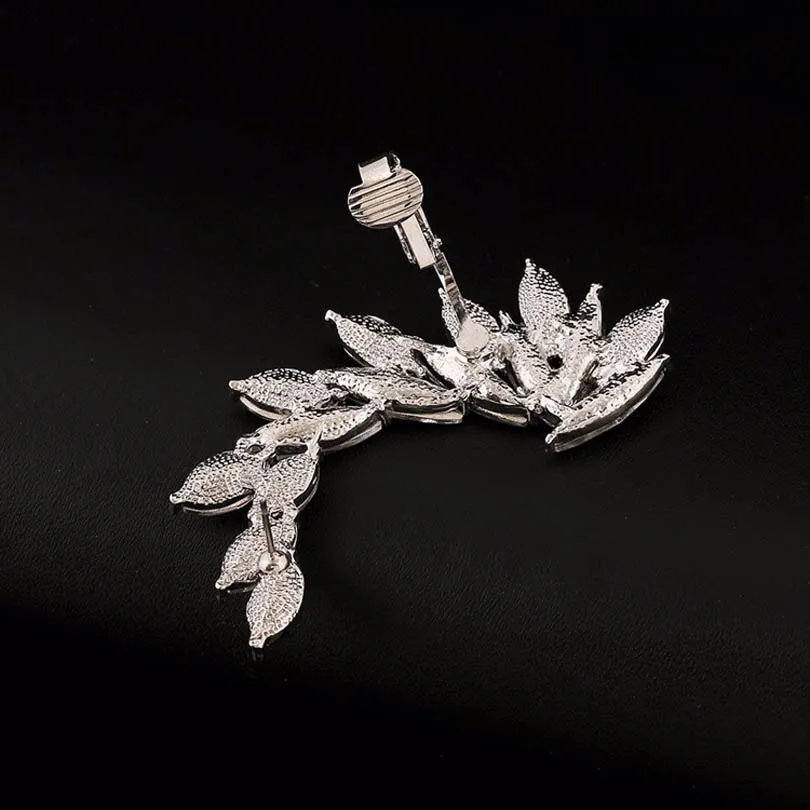 ZLDYOU новые трендовые женские подарки вечерние ювелирные изделия с кристаллами для ушей позолоченные серебряные стразы клипсы, серьги с цветами