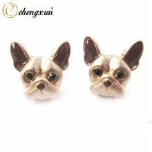 CHENGXUN Модные женские Симпатичные серьги-гвоздики щенок собака/Байкер серьги с бульдогами Симпатичные ювелирные изделия подарок для девочек подростков