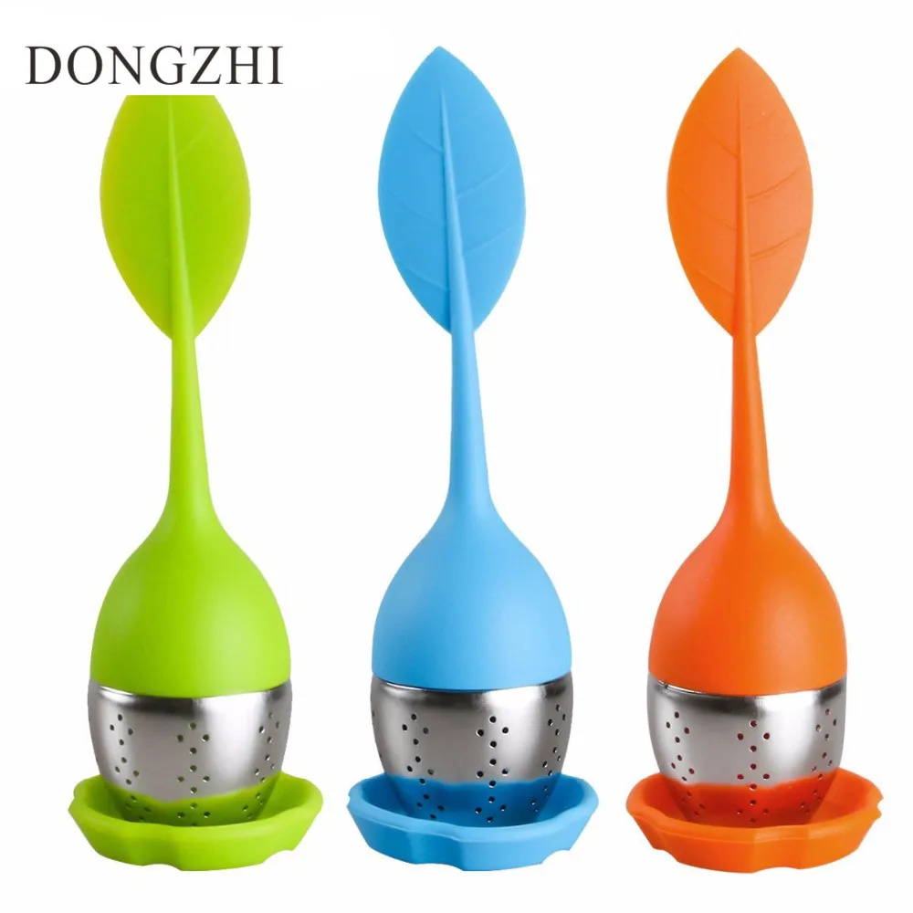 Loose Leaf Shaped Tea Bag Cute Tea Strainer For Cups Silicone Tea Strainers & Infuser For Bottle