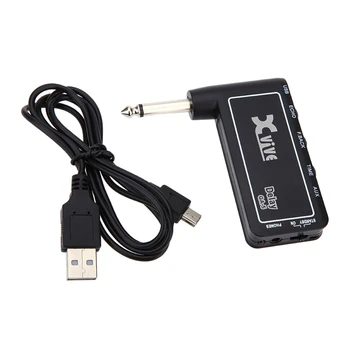 

SEWS-Mini Rechargeable Electric Guitar Plug Headphone Amplifier Digital Delay Effect Guitar Accessory