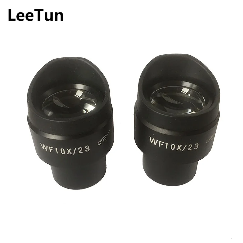 

One Pair WF10X Wide Field Eyepiece for Stereo Microscope with Rubber Eye Cups Diopter Adjustable Mounting Size 30mm WF10X/23