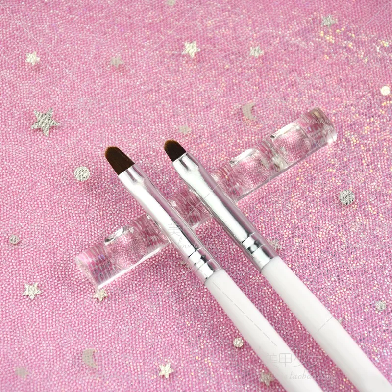 1pc White Brush Nail Cleaning Brush UV Gel Powder Dust Cuticle Clean up