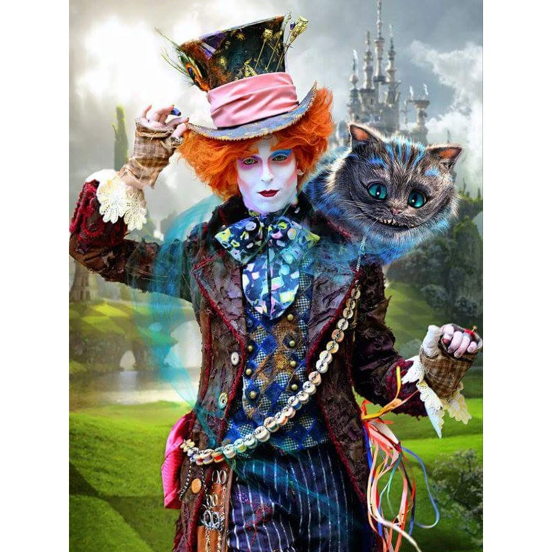 

5D Diy Diamond Painting Alice In Wonderland Full Diamond Embroidery Cross Stitch Love The Cheshire Cat Needlework Gift