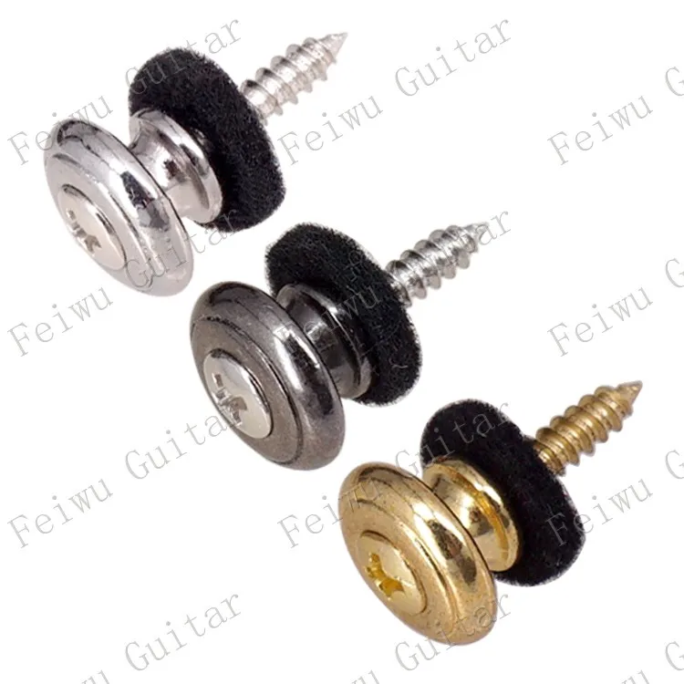

2 Pcs 3 Colors Mushroom Head Ukulele Bass Guitar Strap Button Strap End Metal Lock Pin Peg