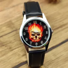 Marvel Super Hero Ghost Rider черепа способа часы наручные XAMS ребенок мальчик унисекс кварцевые кожа наручные часы