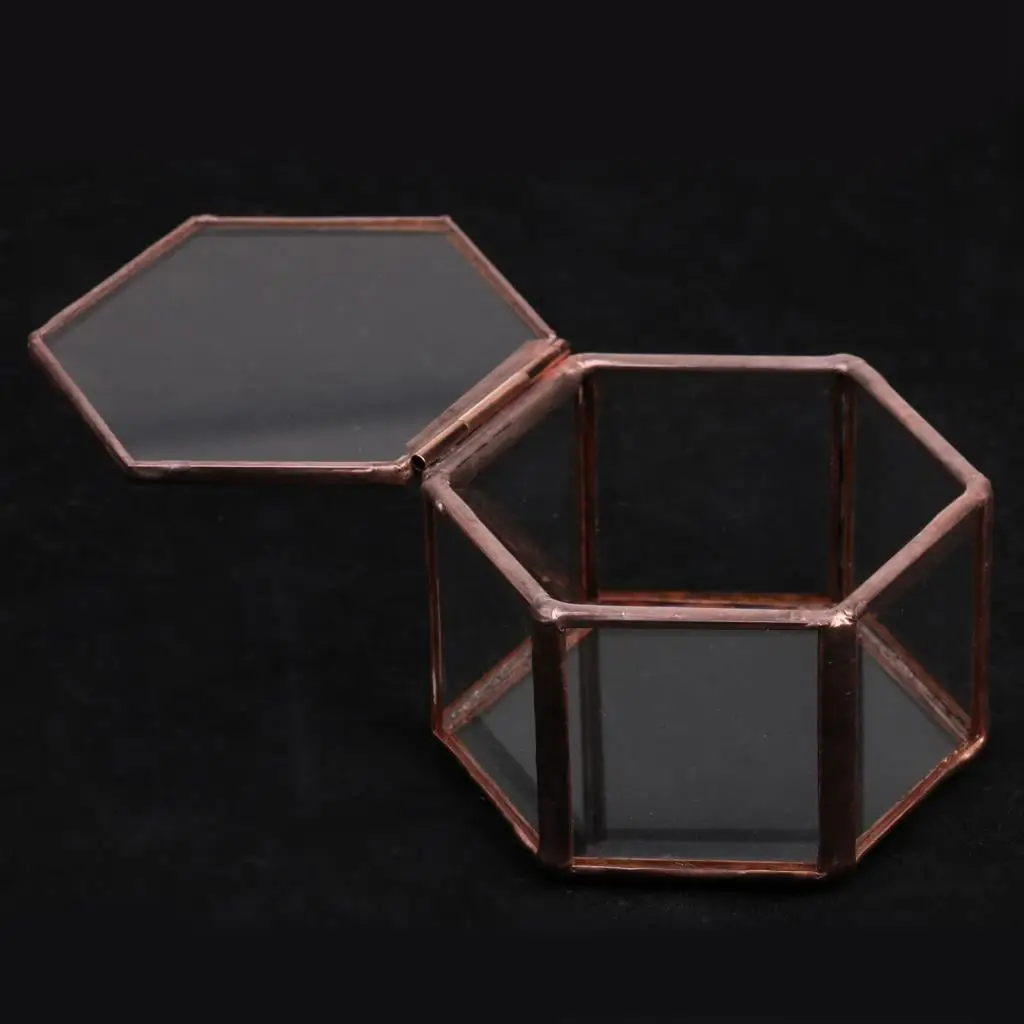 LUDA, Геометрическая прозрачная стеклянная шкатулка для ювелирных изделий, органайзер, держатель, настольный контейнер для суккулентов, для хранения