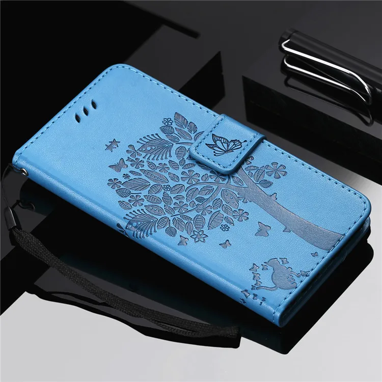 Чехол-портмоне в стиле ретро чехол для huawei Honor 4A 4X 5C 5X 6A 6X 7I 8A 8C 8X9 10 Lite V10 V20 из искусственной кожи силиконовый чехол-бумажник с подставкой Чехол s - Цвет: Синий