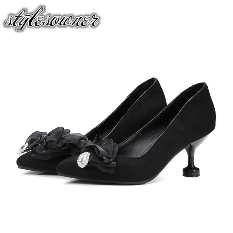 

Stylesowner Rome Style Popular Female Pumps Single Shoes with Butterfly-knot High Heels Shallow Sweet Women Party Shoes Stiletto