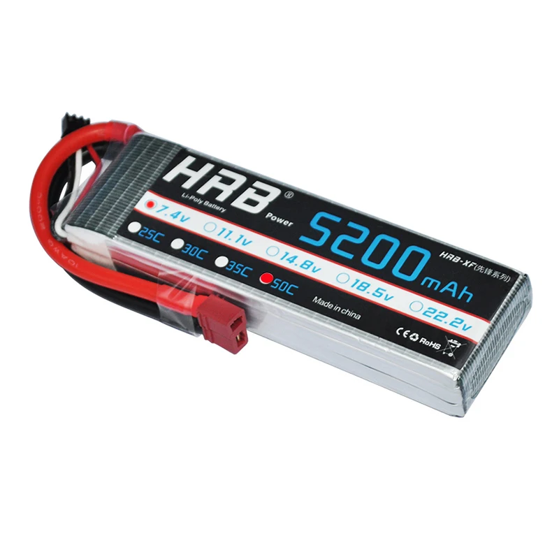 

HRB Power Original Battery 7.4V 11.1V 14.8V 18.5V 22.2V 5200MAH 50C AKKU LiPo For Halicopter Boat 2-6S Lipo Batteria