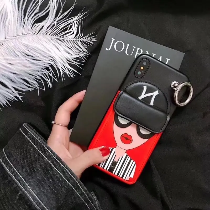 Для iPhone X дамы кошелек милые кожаные чехлы для телефонов для Apple iPhone 6 6S 7 8 плюс для женщин девушка чехол с карты карман